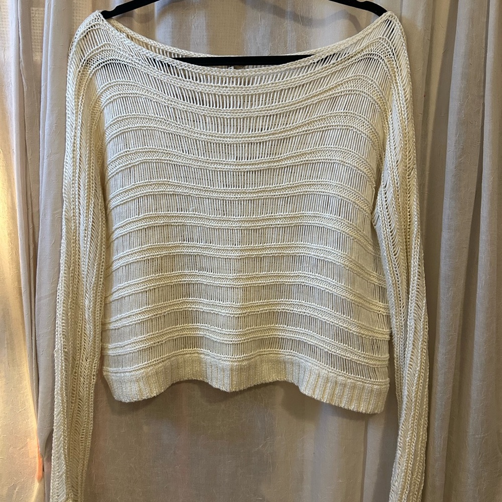 Kirra Cream Off-the-Shoulder Knit Sweater